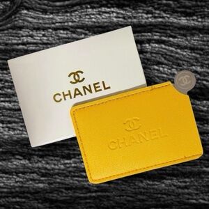 Mustard Yellow Chanel Card Holder & Mirror - New In Box Bridsemaid Stocking Gift